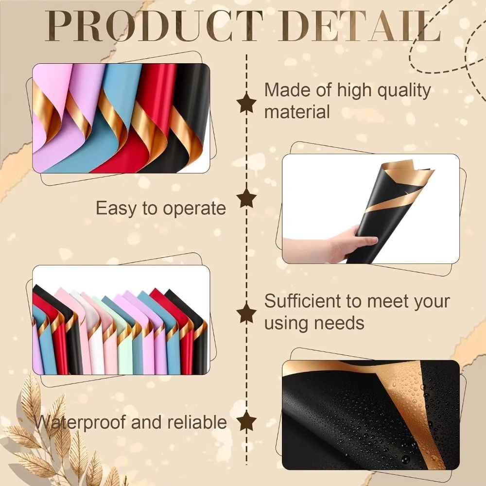 กระดาษห่อดอกไม้กันน้ำ 20 ชิ้น  - Flower Wrap Kraft บทวิจารณ์และราคา