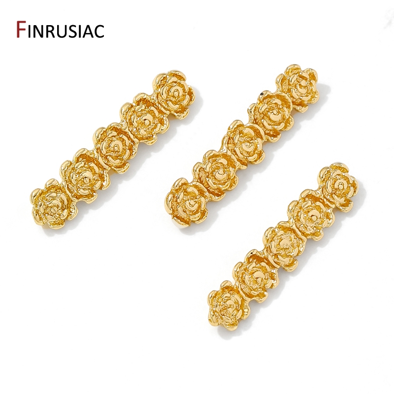 ตัวคั่นลูกปัดรูปดอกกุหลาบชุบทอ - Flower Supply บทวิจารณ์และราคา