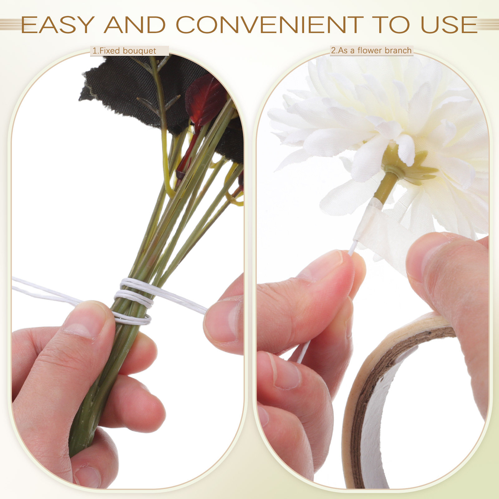 100 ชิ้น ก้านวิสทีเรียกระดาษ ล - Wire Stem Florist บทวิจารณ์และราคา