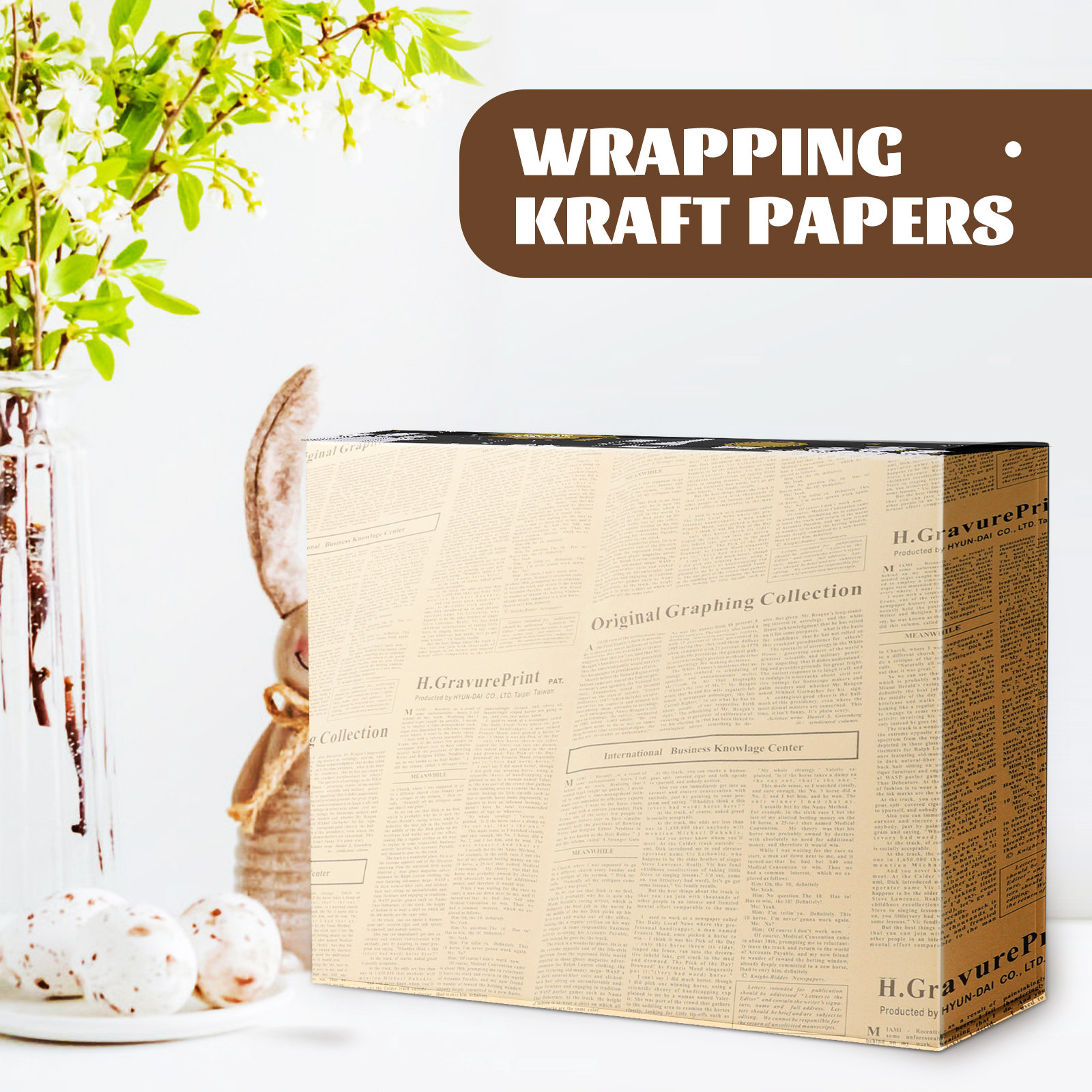 กระดาษห่อของขวัญลายหนังสือพิมพ - Flower Wrap Kraft บทวิจารณ์และราคา