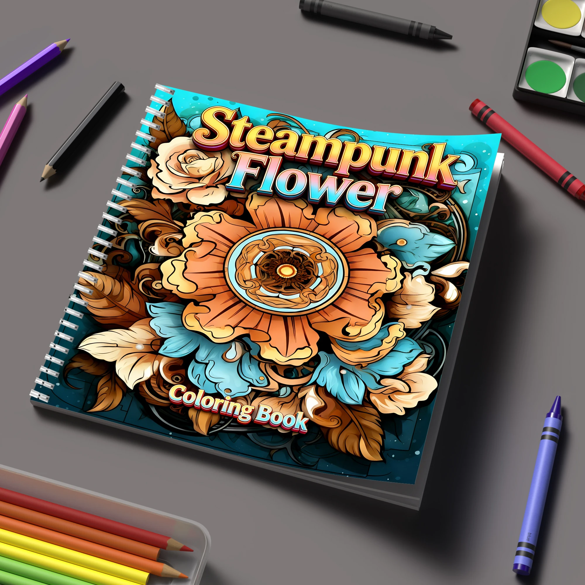 สมุดระบายสีดอกไม้สไตล์สตีมพังก - Flower Supply บทวิจารณ์และราคา