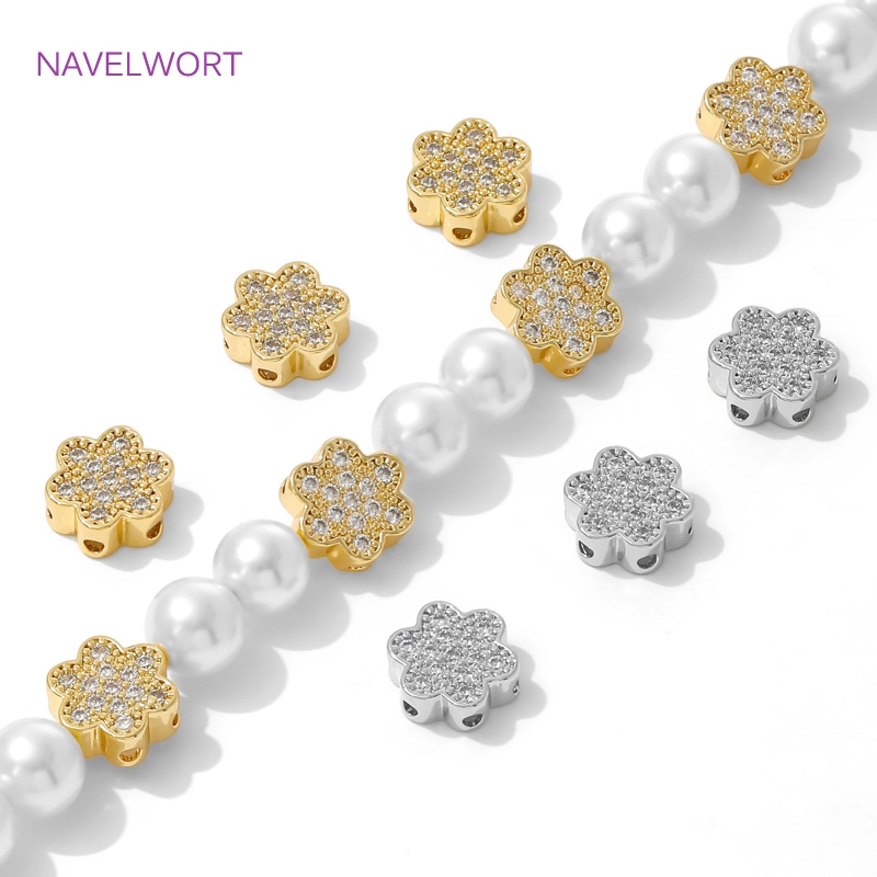 18K ชุบทองรูปดอกไม้ลูกปัดตัวแย - Flower Supply บทวิจารณ์และราคา