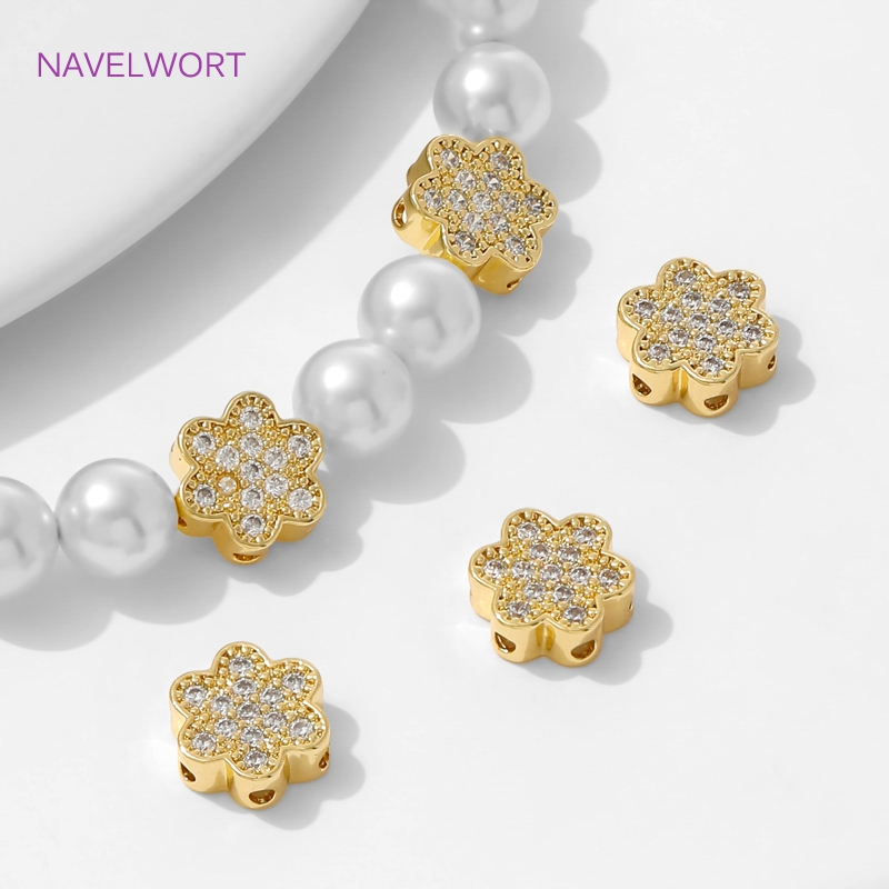 18K ชุบทองรูปดอกไม้ลูกปัดตัวแย - Flower Supply บทวิจารณ์และราคา