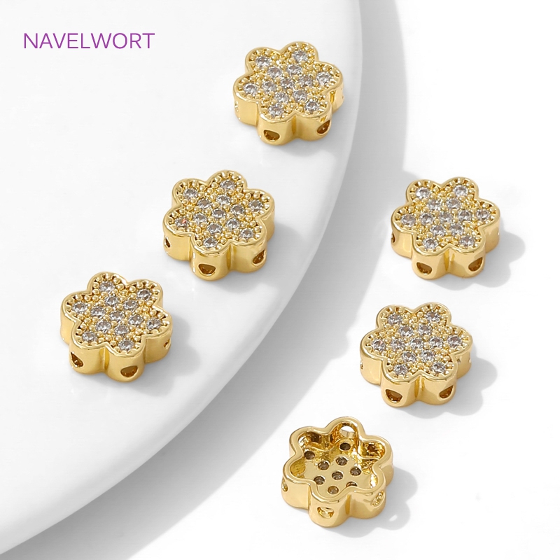 18K ชุบทองรูปดอกไม้ลูกปัดตัวแย - Flower Supply บทวิจารณ์และราคา