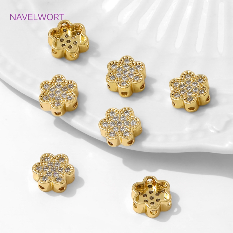 18K ชุบทองรูปดอกไม้ลูกปัดตัวแย - Flower Supply บทวิจารณ์และราคา